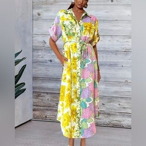 Spring Mixed Print Floral Dress